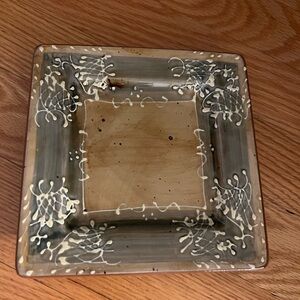 St Remy Ambiance Collection Square Deep Platter Olive Green Rusty Brown